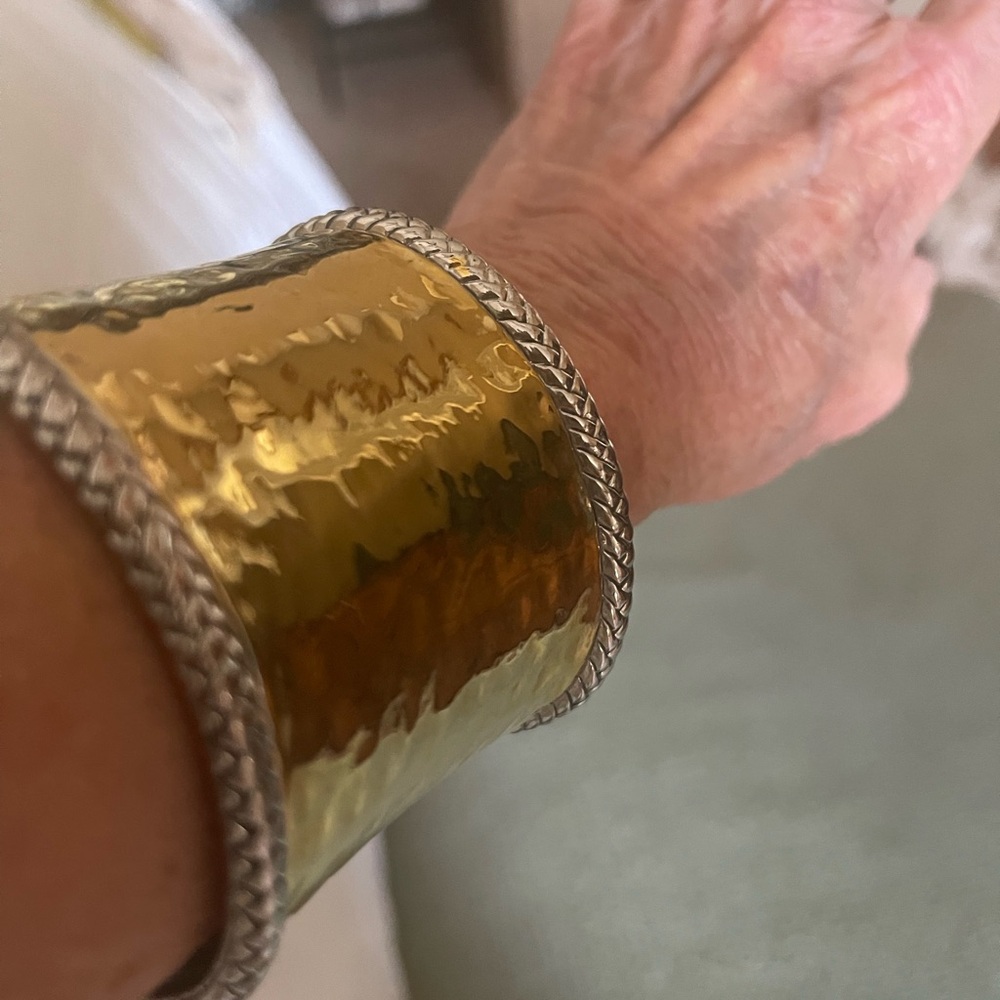 Gold / Silver Cuffed Bracelet ( heavy quality) of brass and silver